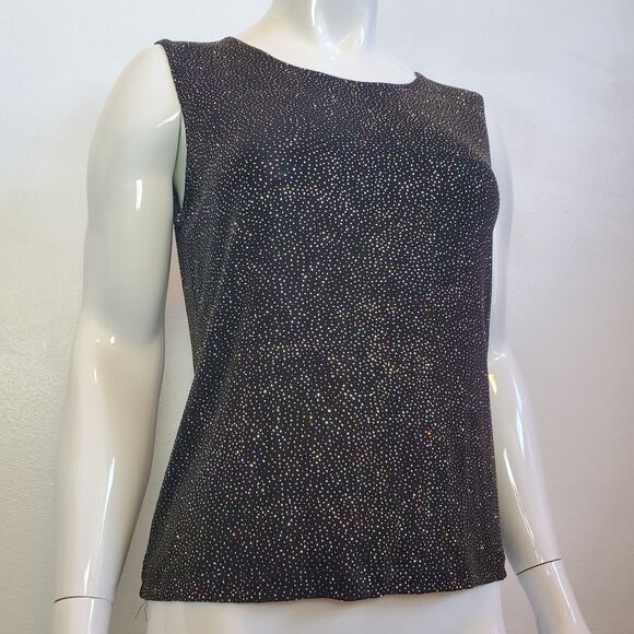 Vintage 90s Connected Apparel Black Rhinestone Tank - Picture 1 of 7